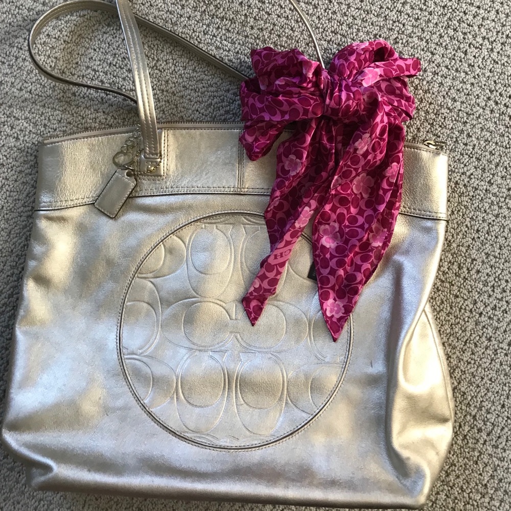 Coach Gold Leather Tote